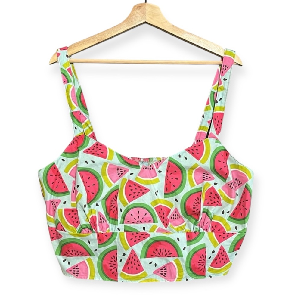 Retrolicious Watermelon Print Crop Top